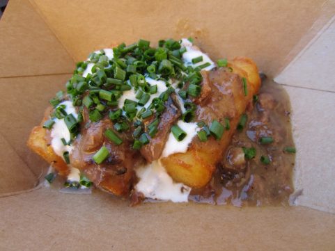 Brisket Potato Croquette with horseradish crime from the Nosh & Nibbles stand