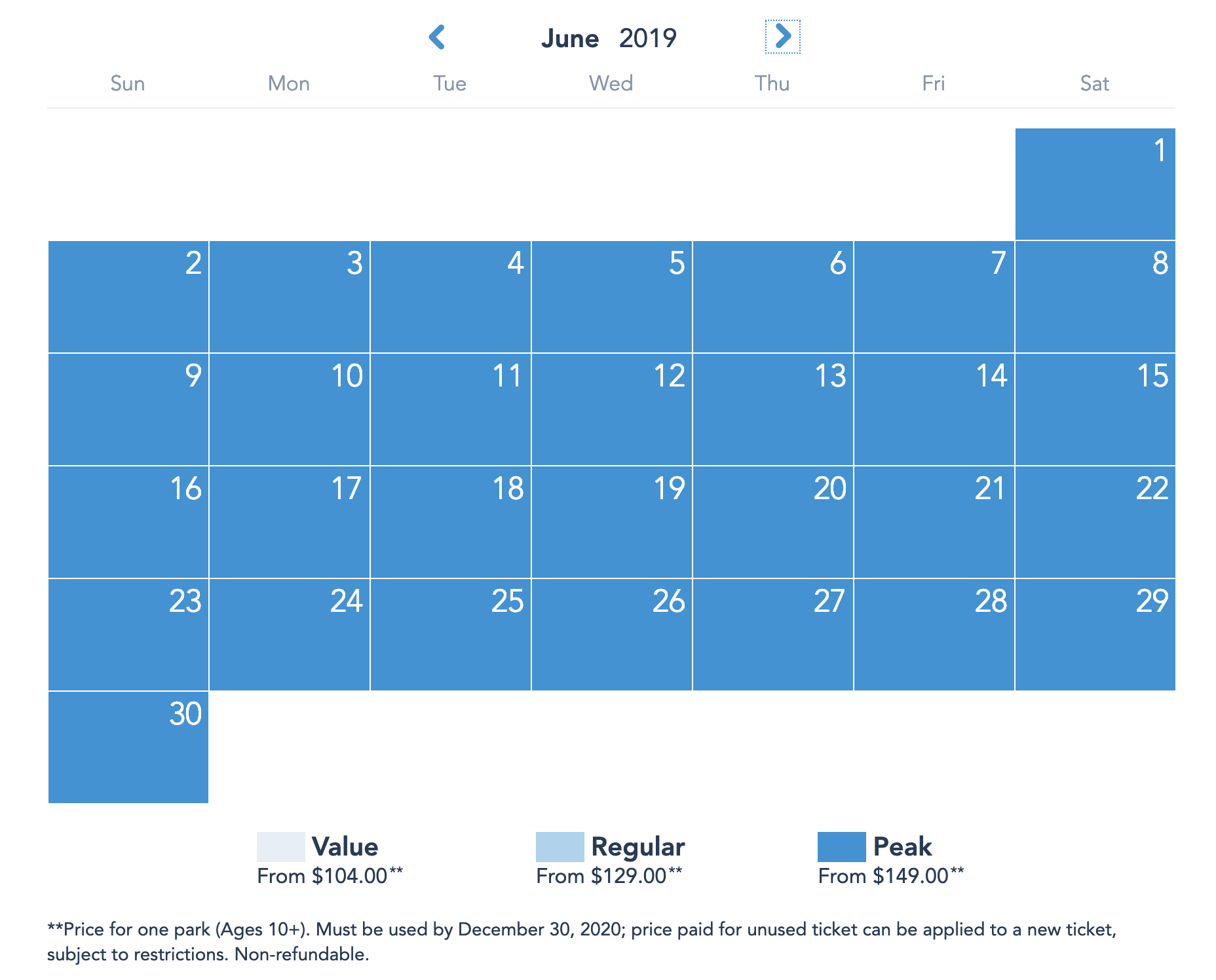 Disneyland Resort Prices - June